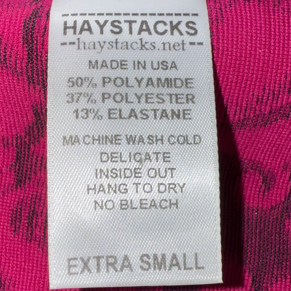 Haystacks Deep Pink and Black Paisley Scalloped A-Line Skirt Size XS - Picture 5 of 5